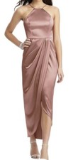 NWT AFTER SIX Halter Midi Dress Desert Rose Evening Prom Size 4R $215