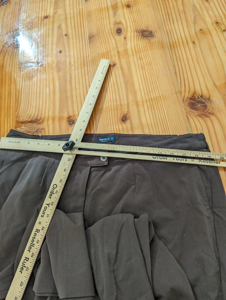 Maggie Barnes Womens Brown Dress Pants Stretch Elastic Waist Pocket Size 3 - Image 4 of 4