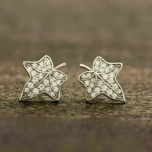 Stud Earrings 2CT Round Cut Lab Created Diamond 14K White Gold Plated-image