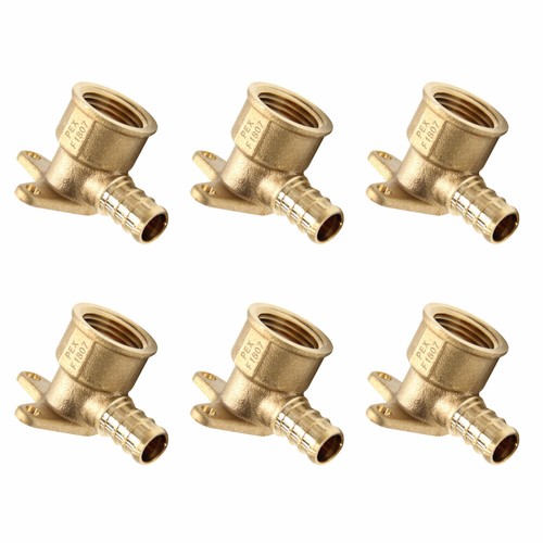 EFIELD  6 PCS 1/2" PEX x 1/2" Female NPT  Drop Ear Elbow Crimp Fitting Lead Free
