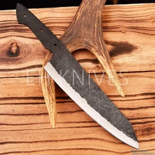 12''CUSTOM FORGED 1095 CARBON STEEL HUNTING/CAMPING CHEF BLANK BLADE KNIFE