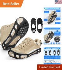 Ice Cleats Snow Traction Cleats Crampon for Walking on Snow and Ice Non-Slip ...