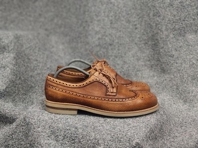 Berwick 1707 grainy beige leather Lace Up Brogue shoes Spain Made UK 9.5