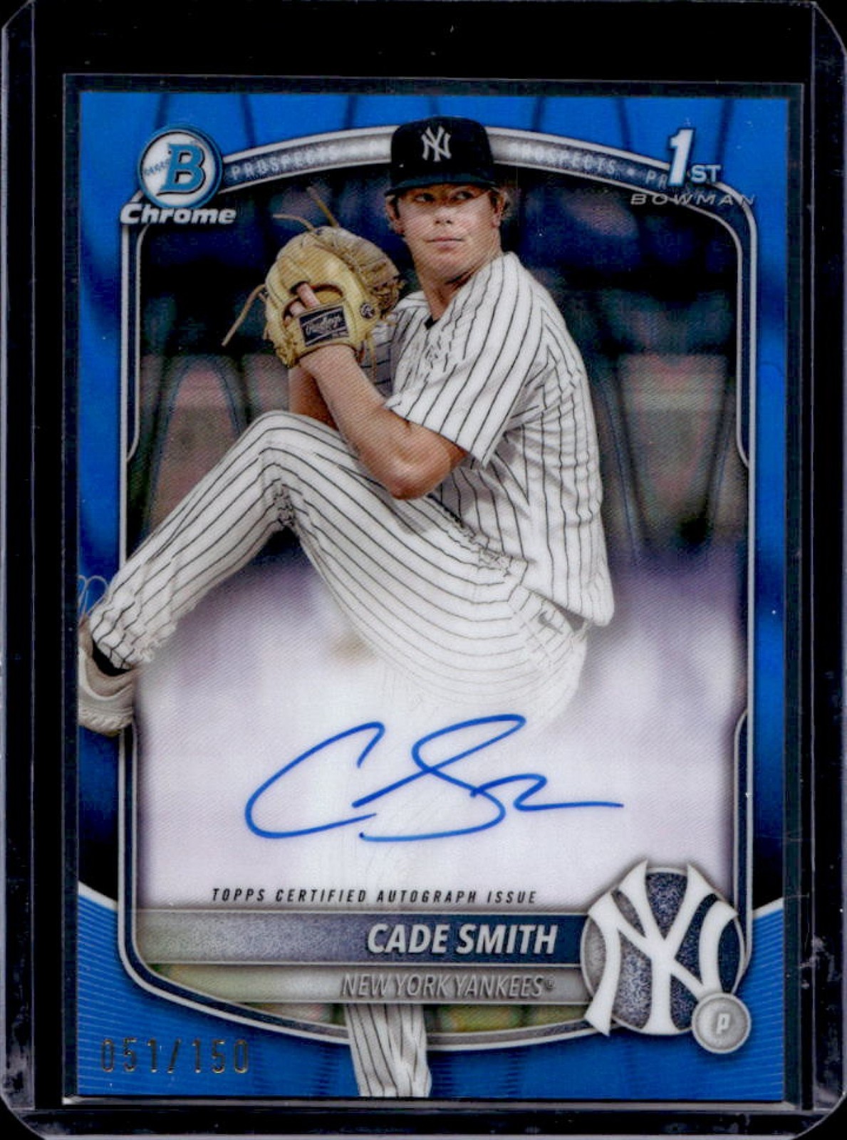 2025 Bowman Chrome Cade Smith Auto Blue RayWave Refractor 1st #51/150