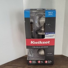 Kwikset Cameron Interior Microban Bathroom Bedroom Door Handle Satin Nickel New