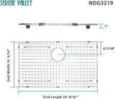 Serene Valley NDG3219 Kitchen Sink Protector and Sink Bottom Grid 29.5 X 16.5