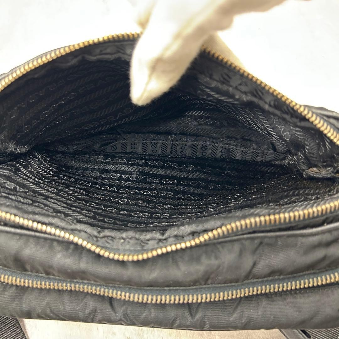 Excellent Condition PRADA Camera Bag 2way Shoulder Bag Triangle Logo Double Zip thumbnail 14