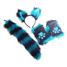 Fox Ears Hair Hoop Costume Cosplay Tail Fancy Dress for Carnival Halloween