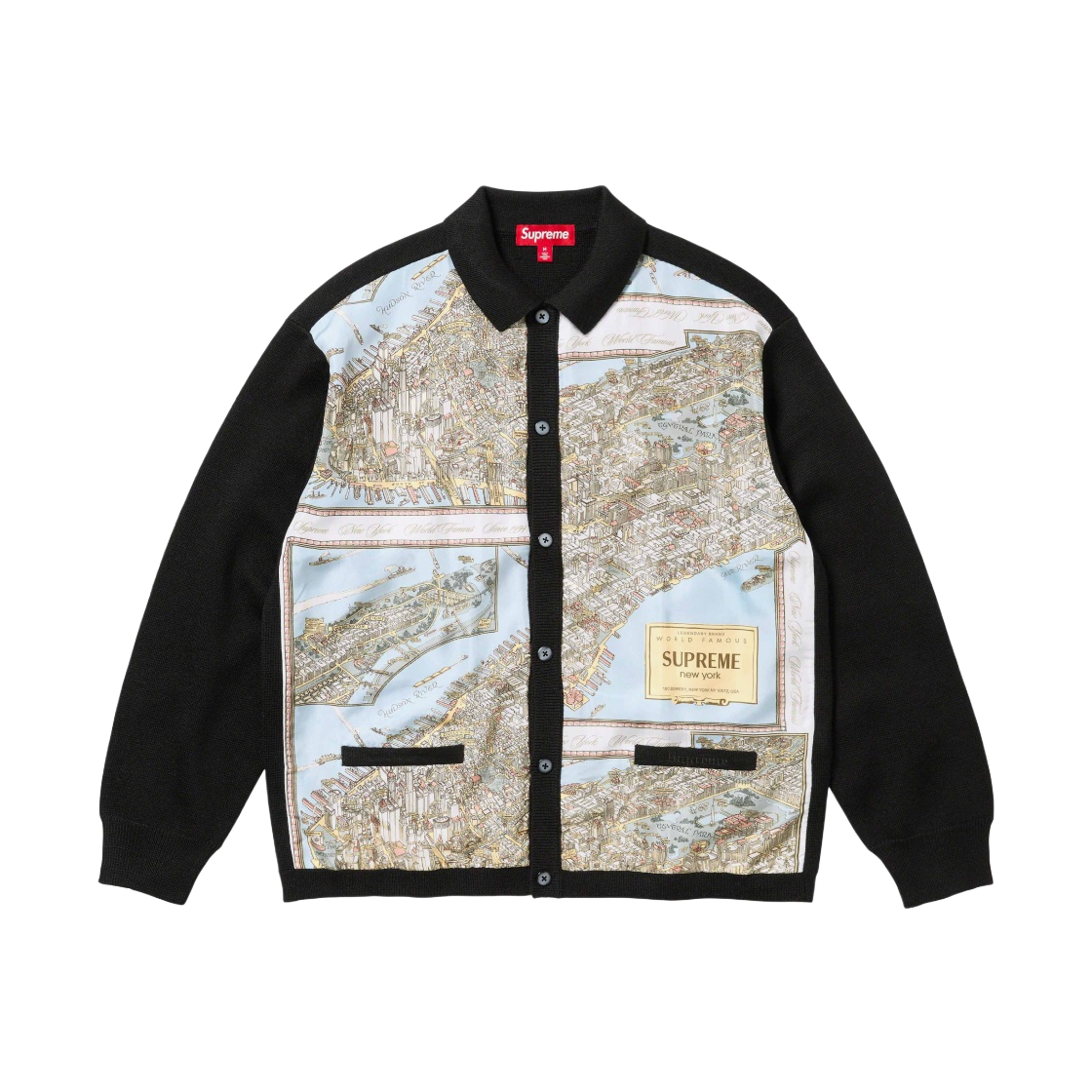 トップス 23FW Supreme Silk Map Cardigan Supreme Silk Map Cardigan Black - 23FW | eBay