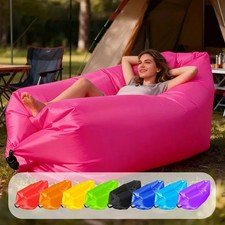 Multicolour Inflatable Lazy Sofa Bed for Outdoor Camping Single Size Lounger