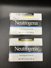 Neutrogena Transparent Facial Cleansing Bar 3.5 oz PACK OF 2 Original Formula