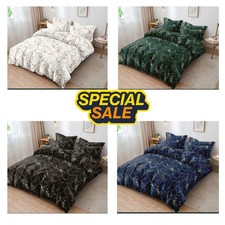 4 PCS Complete Bedding Set Duvet Quilt Cover Fitted Sheet Pillowcase Double