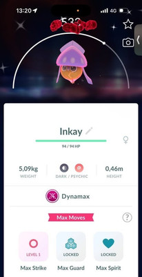 Shiny Dynamax Inkay P T C Beschreibung lesen