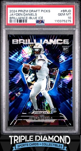 2024 Prizm Draft Jayden Daniels Rookie Brilliance Blue Ice #57/99 PSA 10 R816