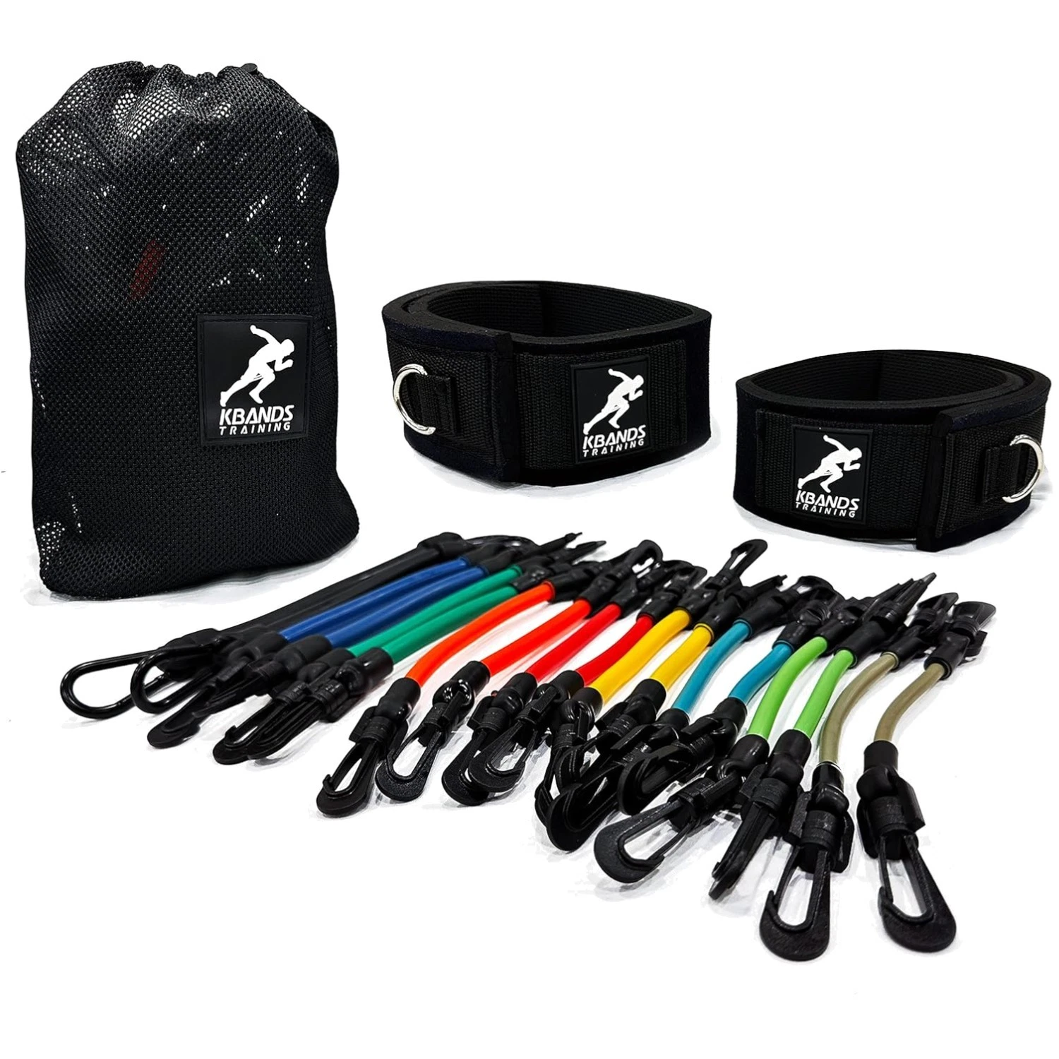 Kbands Youth & Adult Leg Resistance Bands with Travel Bag - Versatile Use