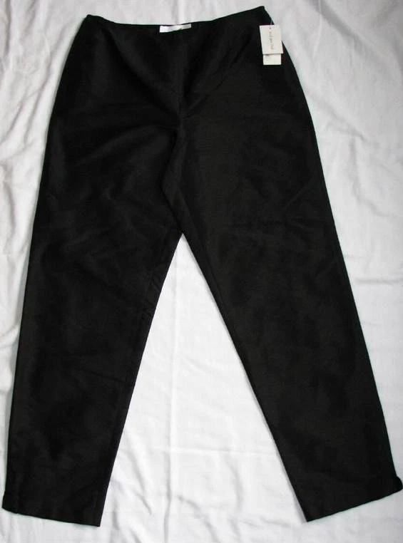 PANTALONES DE SEDA NEGROS DUE PER DUE PANTALONES PANTALONES 8 ETIQUETA NUEVA