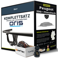 Für PEUGEOT 206+ Fliessheck Typ T3E Anhängerkupplung starr +eSatz 7pol uni 09-