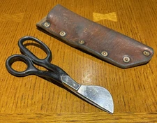 Vintage Kretzer Duckbill Scissors, Spirale Solingen Appliqué Germany w/Sheath