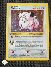 Clefairy 5/102 - Shadowless 1st Edition Base Set Holo Rare Pokemon TCG MP