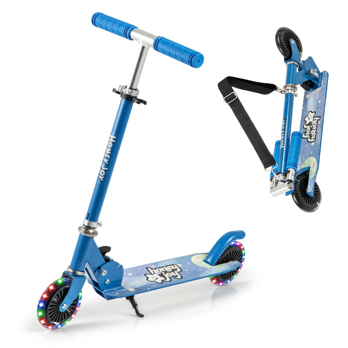 Trottinette pliable enfants avec guidon réglable en hauteur idéal pour grandir