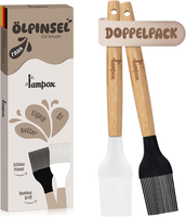 KüChenpinsel, Backpinsel Silikon, Silikonpinsel Mit Bambusgriff, Zum Grillen Und