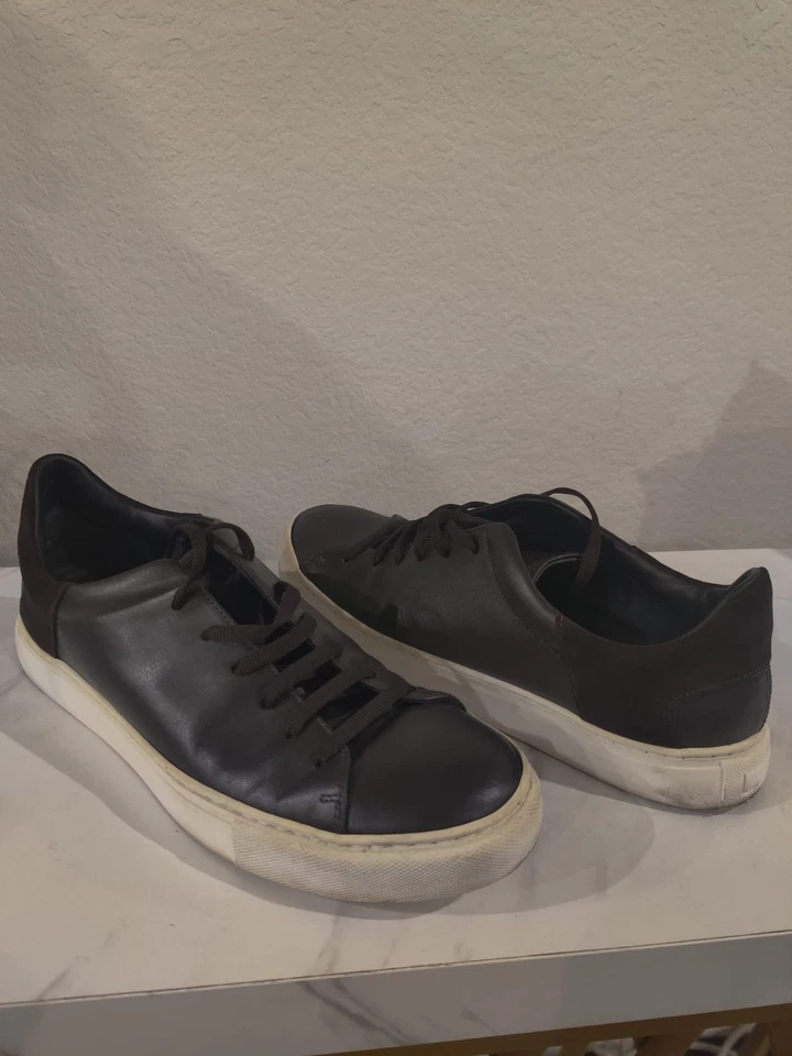 PAL ZILERI - Zapatillas de cuero gamuza - Marrón oscuro EU41 / UK7 Foto 3 de 4