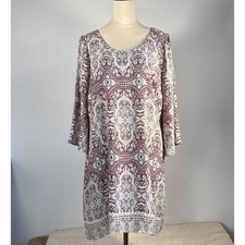 Vintage As U Wish Dress Floral Web X-Large Knee High Soft Boho Babydoll Peasant