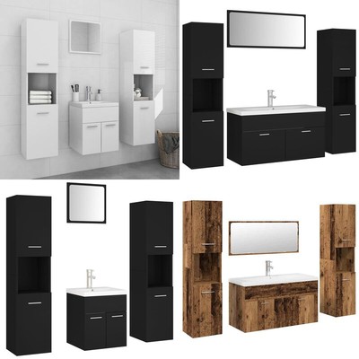 Badmöbel Set Holzwerkstoff Unterschrank Badschrank mehrere Auswahl vidaXL