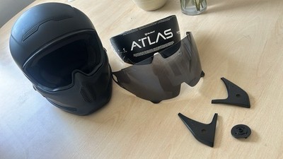 Matte Black Ruroc Atlas Helmet Size S -56cm UK