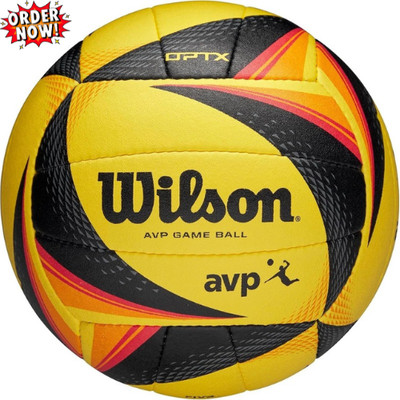 Wilson AVP OPTX Official Beach Volleyball Tour Match Game Ball - Black/Yellow  