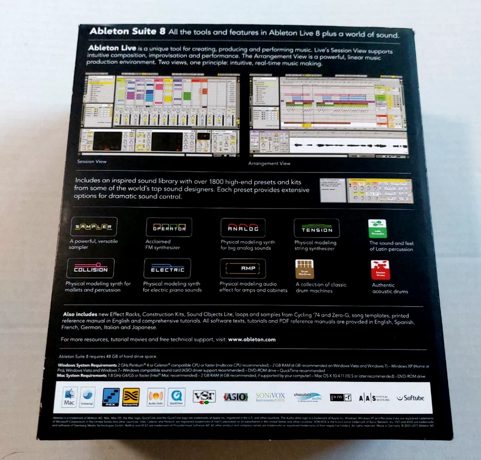 Ableton Suite 8 Live W/Discs, Manual, Serial Number For Windows & Mac OS - Image 3 of 4