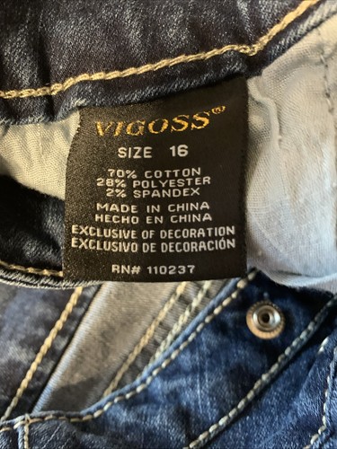 Vigoss Girls The Chelsea Shorts Denim W/Star Tie Size 16 - Picture 4 of 4