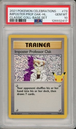 2021 Pokemon Celebrations Imposter Professor Oak Holo #73 PSA 10