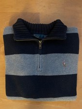 Ralph Lauren kids - Turtleneck with zip - Color Navy and Gray stripes