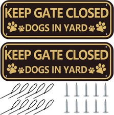 Beware of Dog Sign for Fence 2-Pack Keep Gate Closed Sign Dogs in Yard Sign Rust
