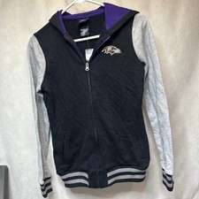 NFL Baltimore Ravens Girls Youth L Full Zip Hoodie Jacket Official Team Apparel.