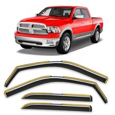 in-Channel Window Rain Guards Fit Fit for 2009-2018 Dodge RAM Crew Cab Mega Cab