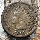 1864 Bronze Indian Cent Nice Original VG CHRC