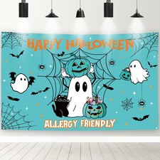 Teal Pumpkin Project Backdrop - Happy Halloween Party Decorations