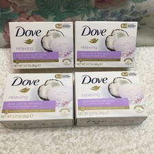 4 Bars - Dove Relaxing Beauty Bar Coconut Milk Jasmine Soap New Discontinued