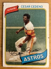 1980 Topps Cesar Cedeno Baseball Card #370 Astros First Base Low-Grade Poor