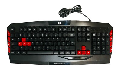 CyberPowerPC Multimedia Gaming Keyboard Wired USB Black/Red Tested | eBay