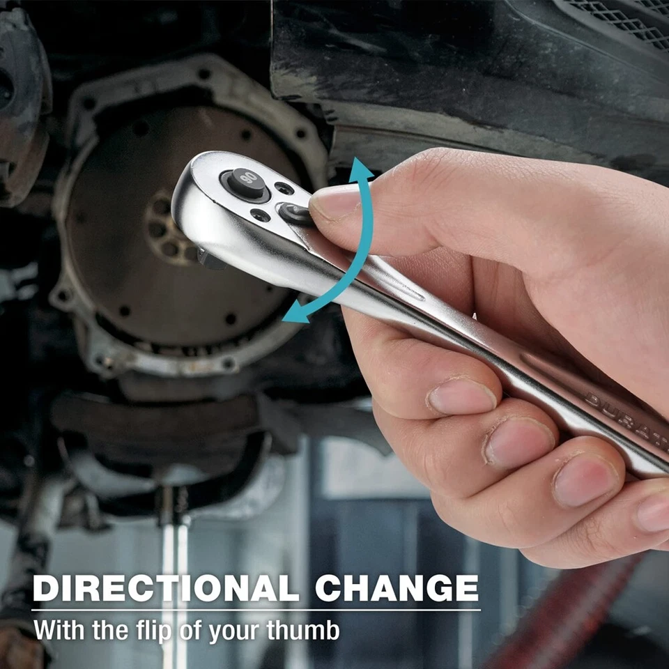 DURATECH 1/2" Drive Ratchet Handle 90-Tooth Quick-release Sockets Ratchet Wrench - Image 3 of 4