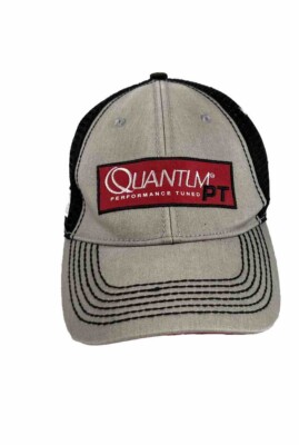 Quantum Next Generation Snapback Hat Cap  Black Trucker Tournament Fishing Reels