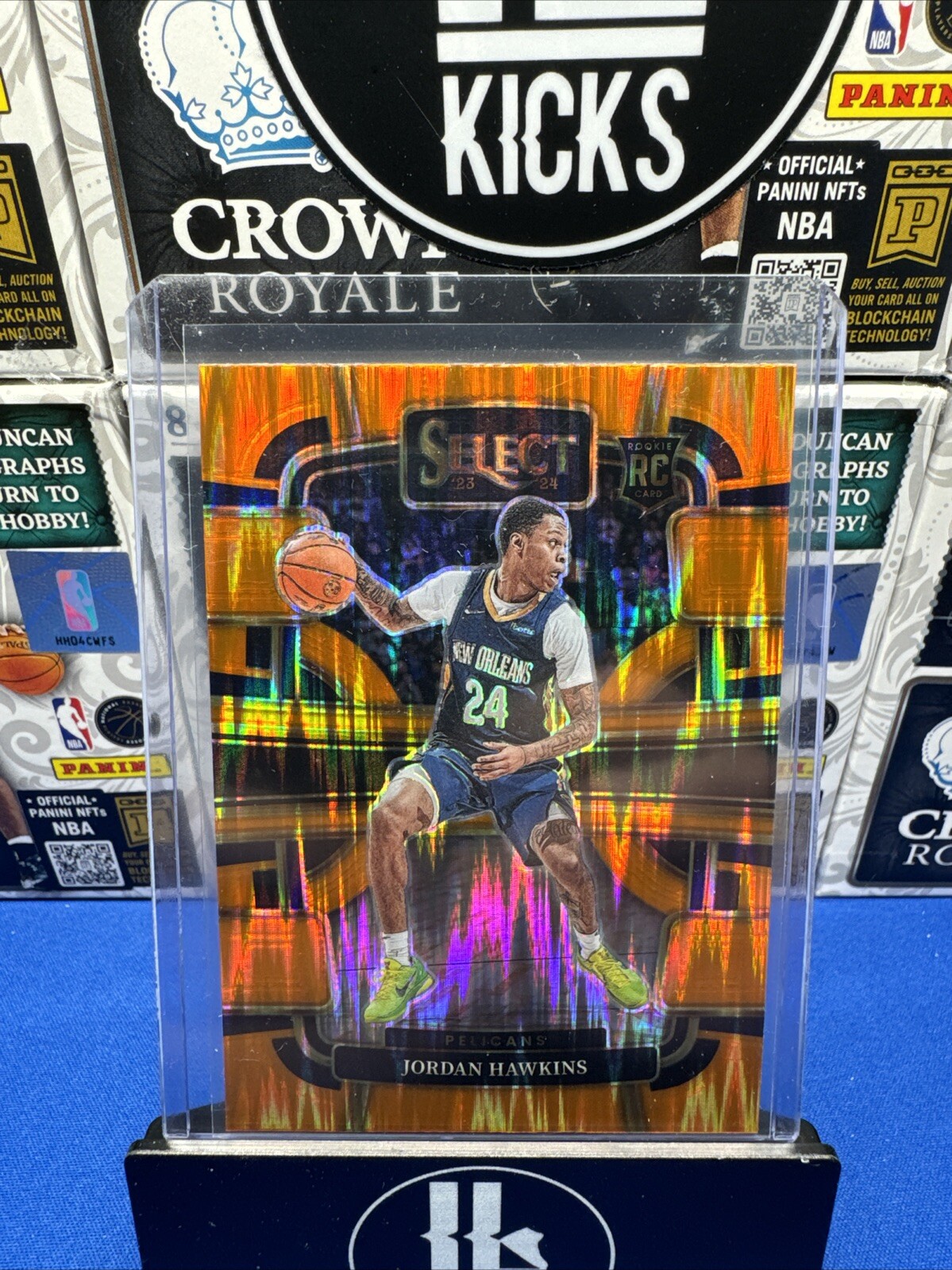 2023-24 Panini Select - Concourse Orange Flash Prizm #72 Jordan Hawkins (RC)