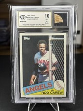 1985 Topps - #300 Rod Carew GGum Card *RARE* BCCG 10 Game-Used Bat Relic