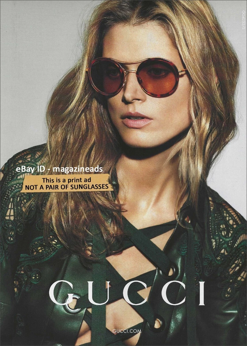 Lunettes GUCCI IMPRIMÉ 1 page ANNONCE printemps 2015 MALGOSIA BELA femme sexy