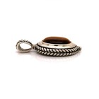 Estate Sterling Silver Tiger Eye Oval Pendant Large Statement Jewelry — photo 3
