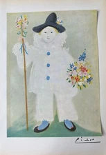 Pablo Picasso Original Signed Print , Paul as Pierrot, 1929 - Signed