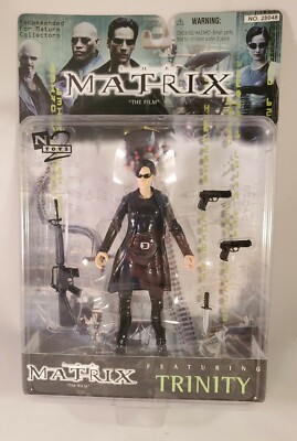 2000 N2 Toys The Matrix Series 1 - Trinity: Black Coat Sealed MOC Variant 